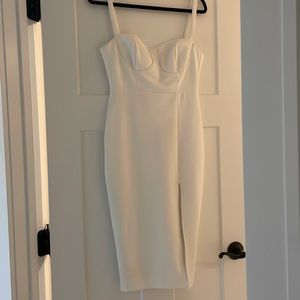 Lulus white midi dress with slit